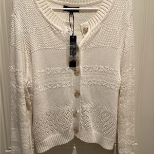 ViVI Cream Knit Button-Front Cardigan